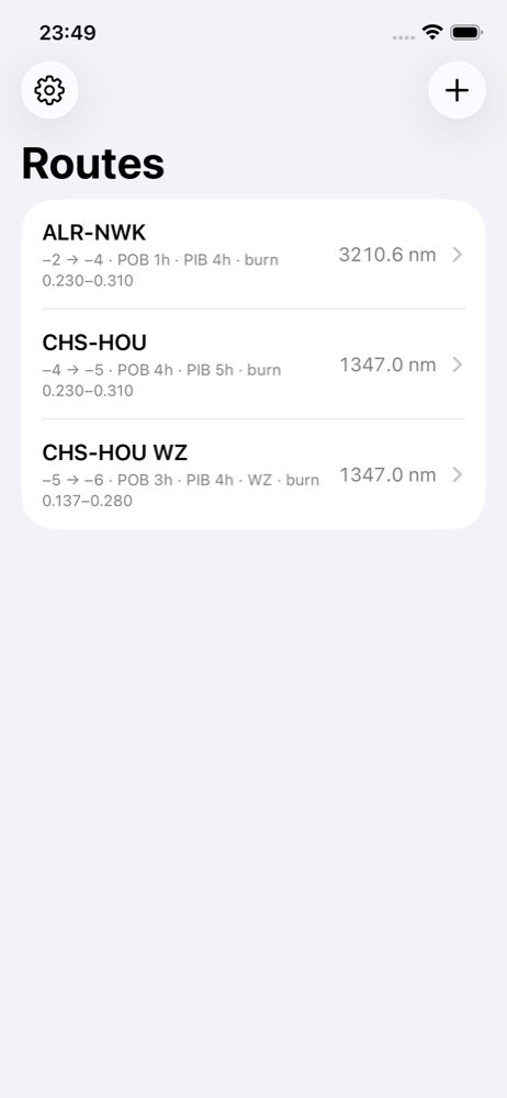 shipETA Routes list